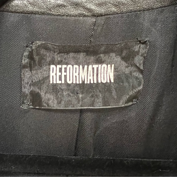 Reformation Big Dipper Leather Moto Style Jacket, Size S - Picture 9 of 13
